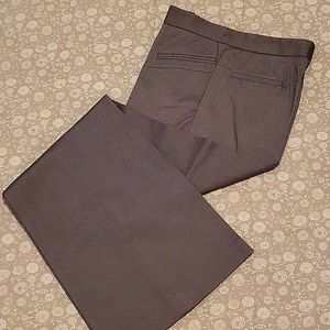 Nine West Palazzo Pants, Grey Herringbone, HighWaist Wide Leg 8-LONG